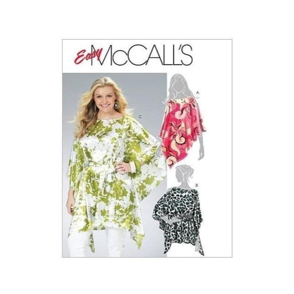 McCalls Sewing Pattern 6079 Misses Tunic Top Sash Size SML-MED